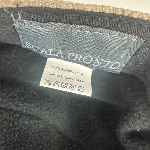 Scala Pronto Womens Quilted Pattern Short Bill Fleece Lined Beige Hat One Size - Picture 5 of 6